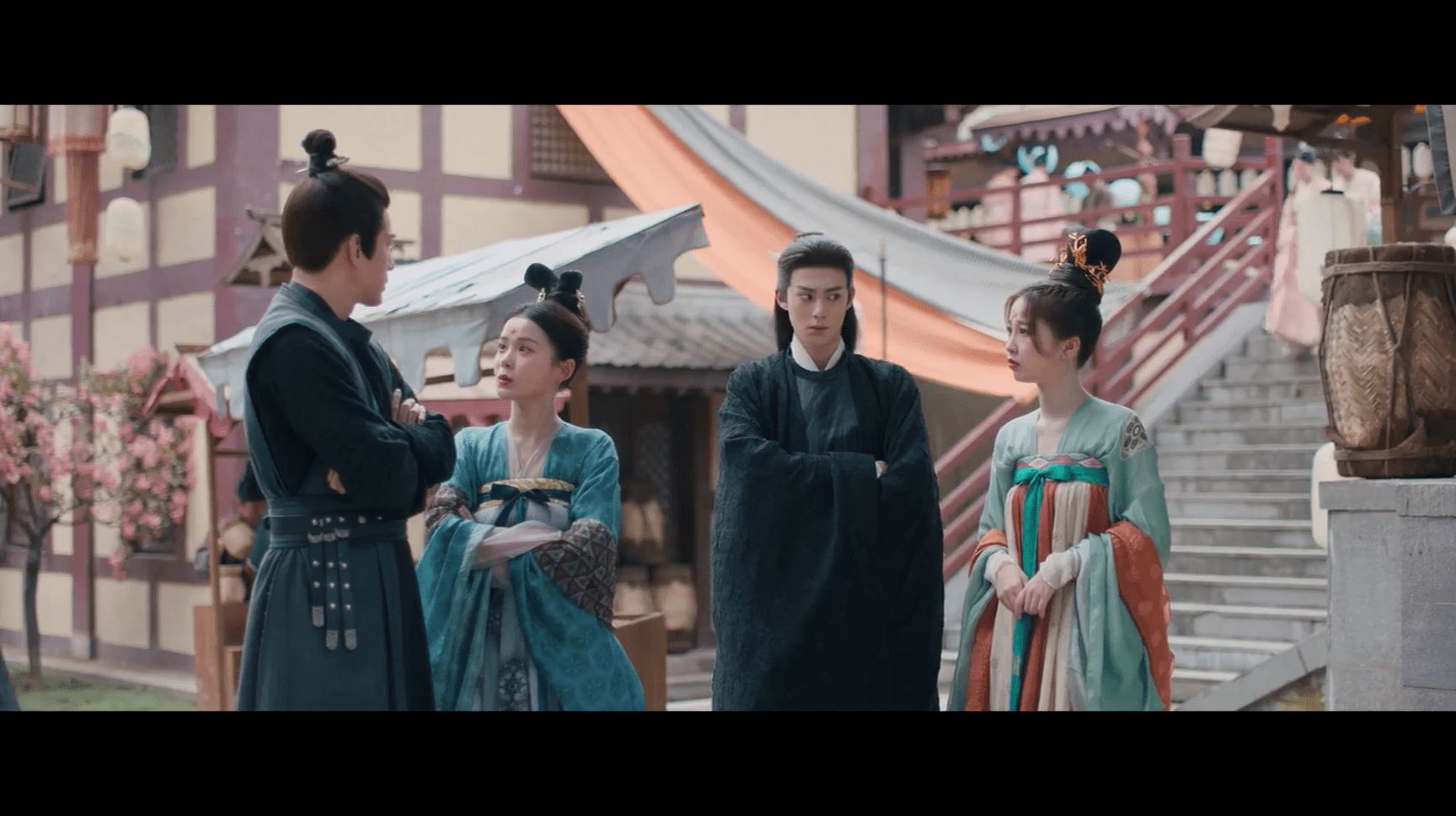 Dongfang Qing Cang played by Wang He Di, Orchid played by Yu Shu Xin, Shang Que played by Lin Bai Rui and Jie Li played by Hong Xiao in episode 20 of Love Between Fairy and Devil